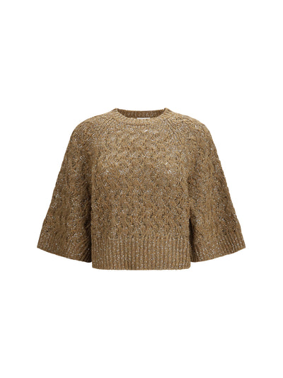 open-knit construction sweater