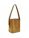 small leather pivot bucket bag