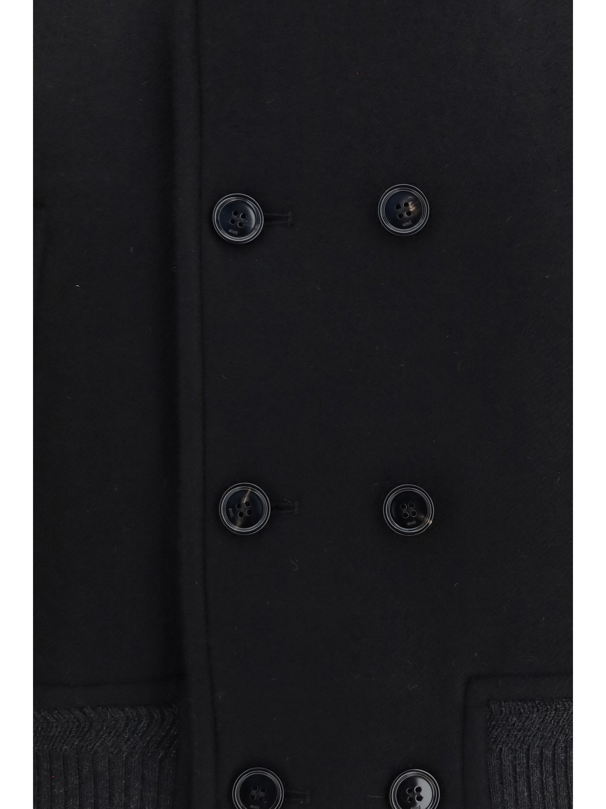 wool double-breasted bomber