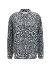viscose shirt with fil coupé feathers