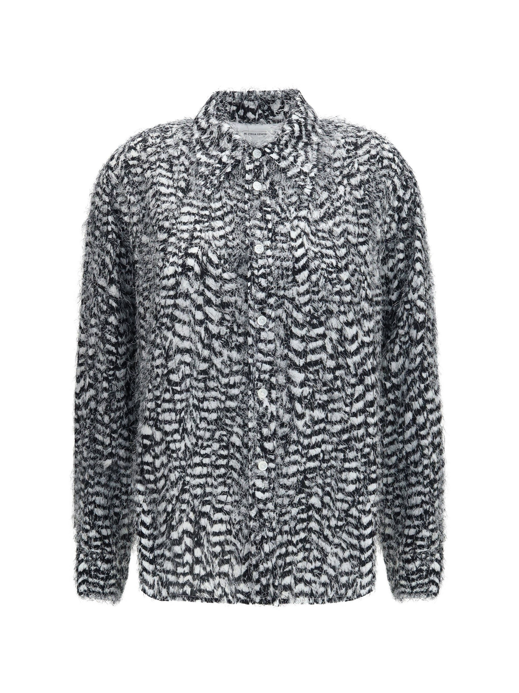 viscose shirt with fil coupé feathers