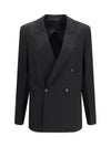 double-breasted wool twill blazer