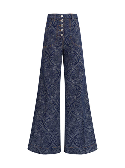 ETRO 27 jacquard-patterned flare jeans