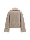 high-neck sweater with wide sleeves