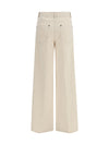 wide leg jeans in flocked denim