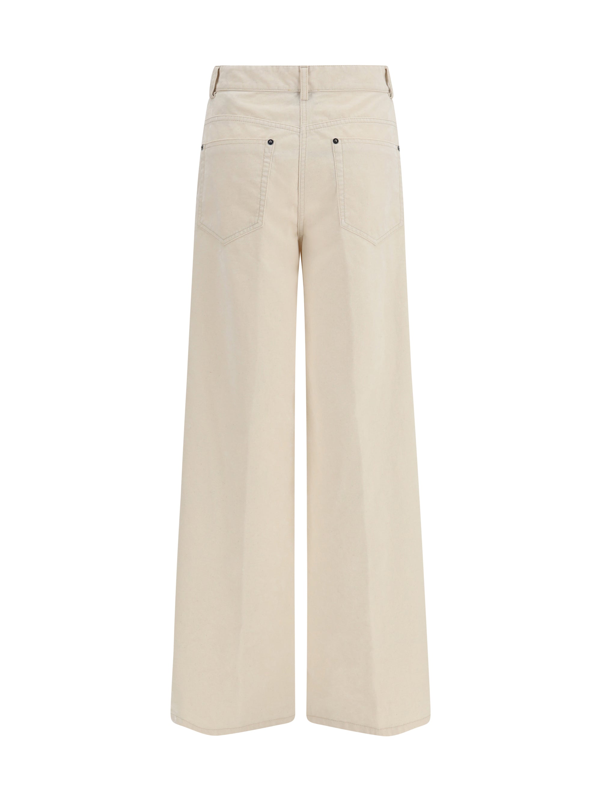 wide leg jeans in flocked denim