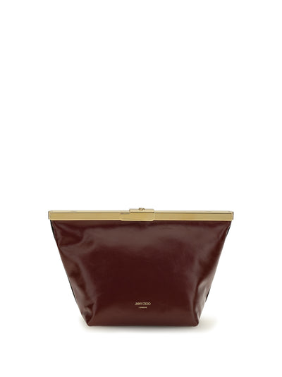 ganache leather biker clutch