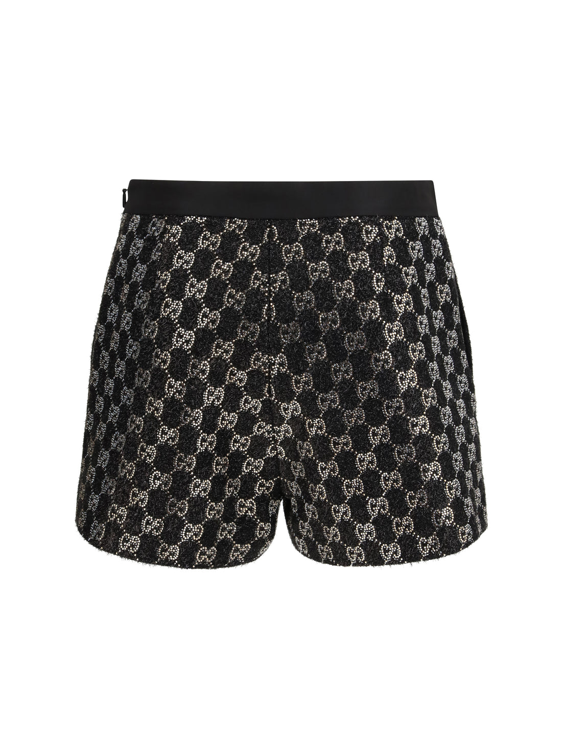 GUCCI 40 tweed wool lamé embroidered shorts