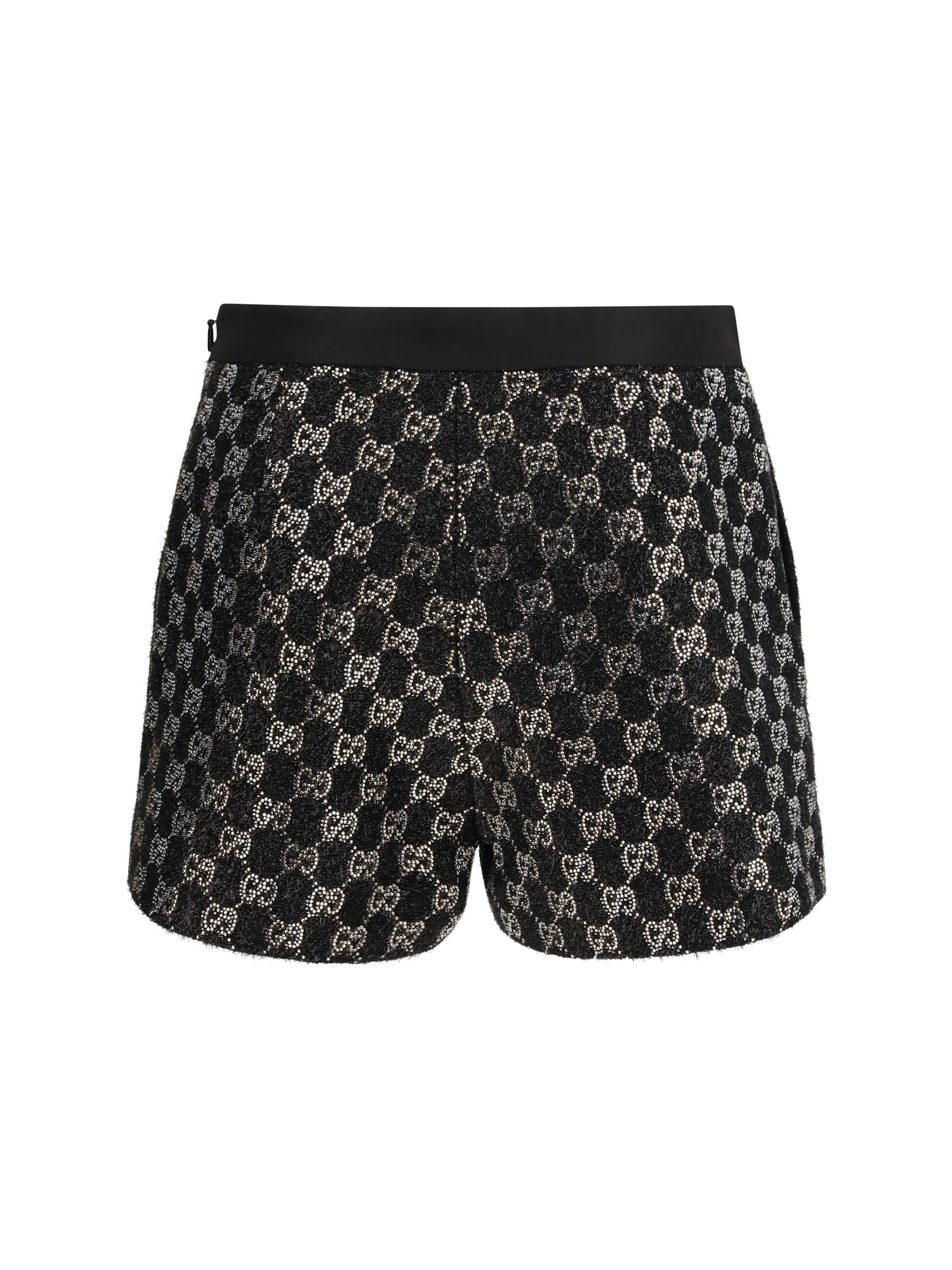 GUCCI 40 tweed wool lamé embroidered shorts