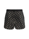 tweed wool lamé embroidered shorts