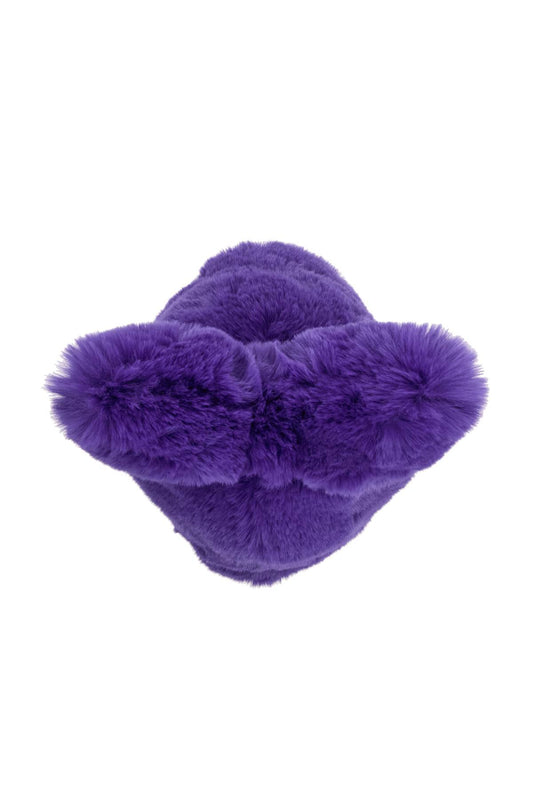 fluffy bow eco-fur hat