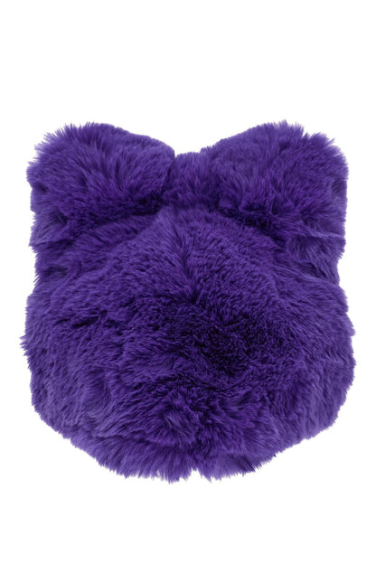 fluffy bow eco-fur hat