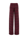 relaxed tailoring check satin pants