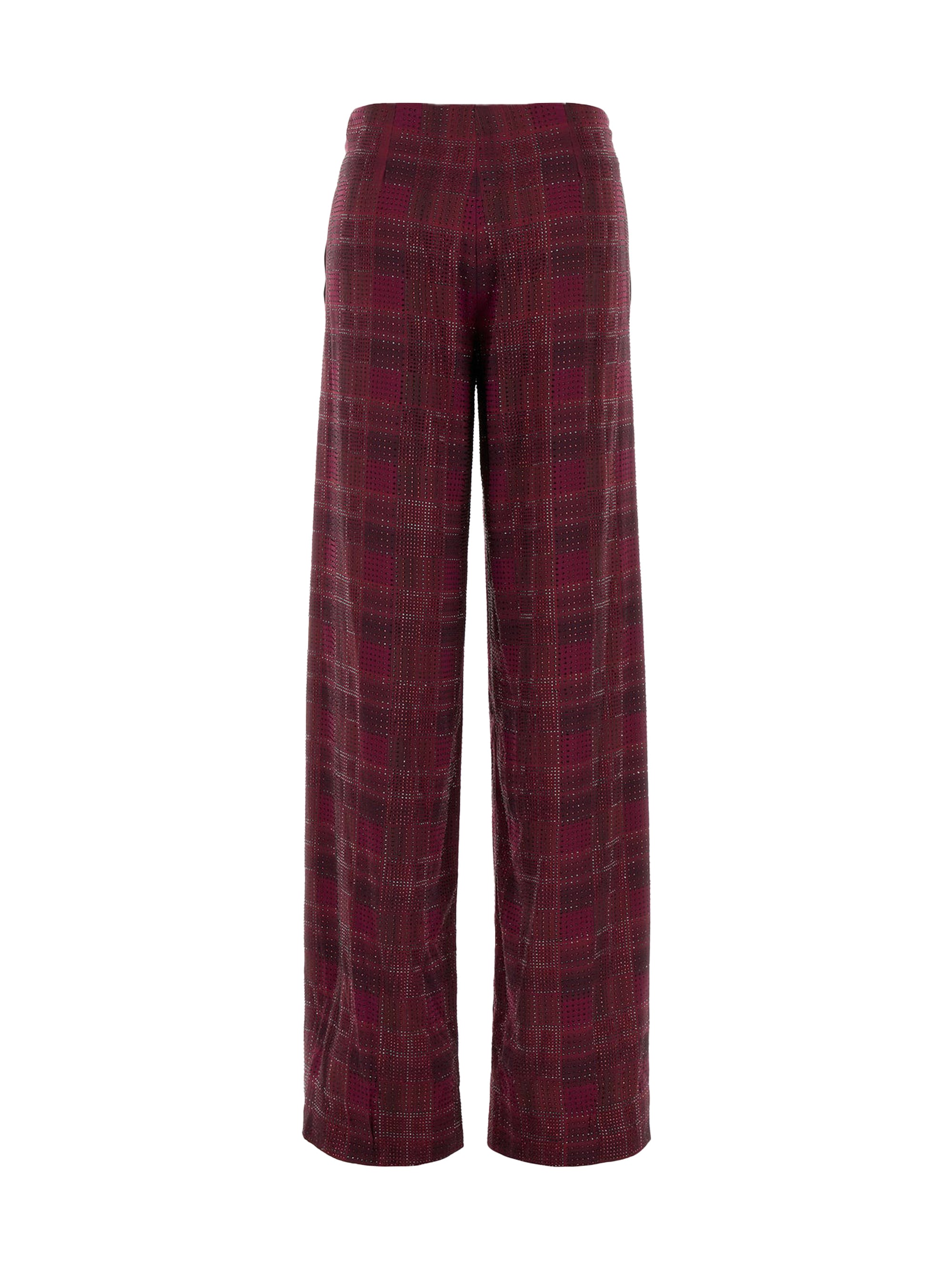 relaxed tailoring check satin pants