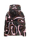 printed hooded puffer jacket