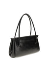 milanetto studded leather shoulder bag