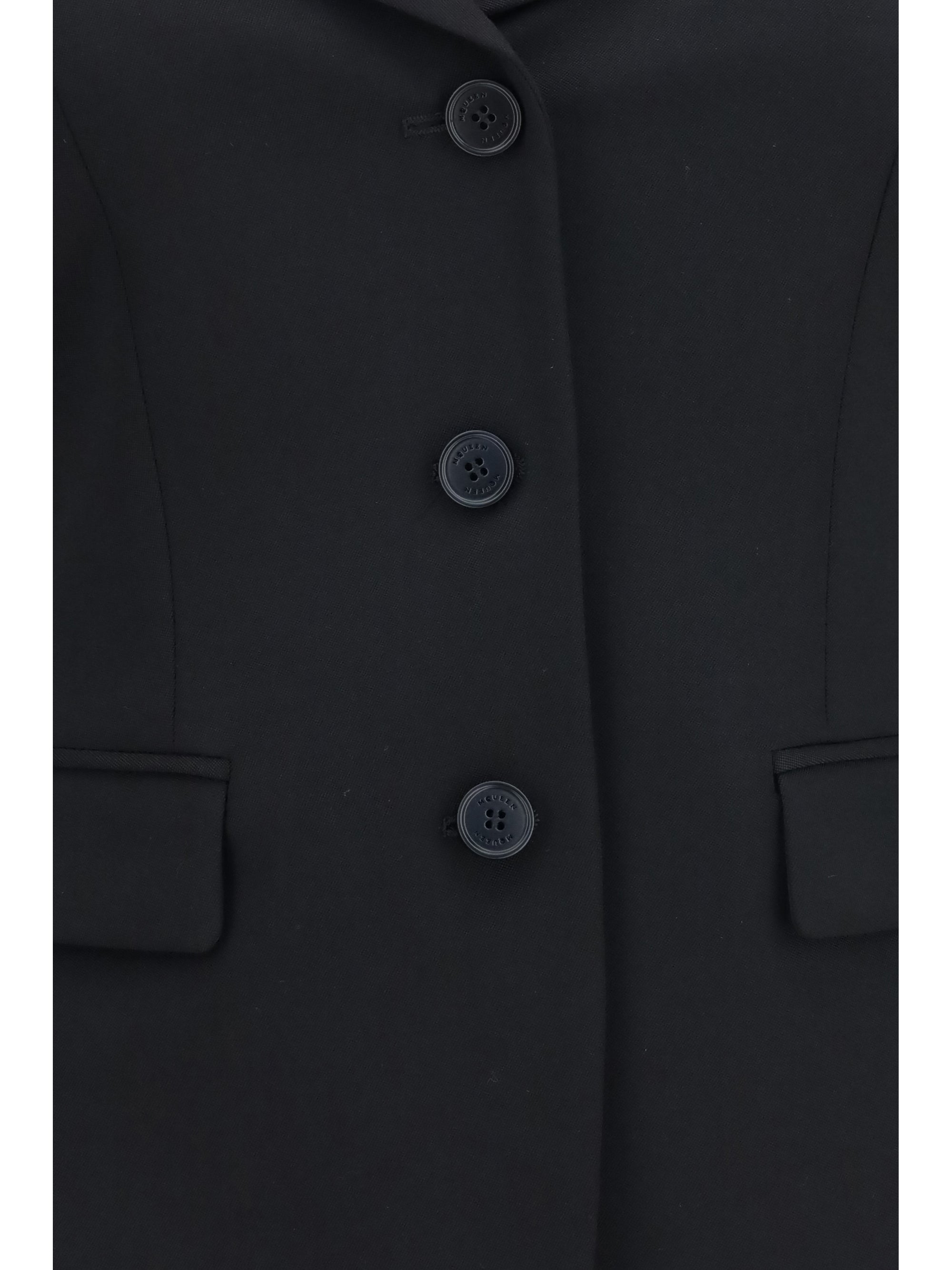 structured off-shoulder jacket with harness details