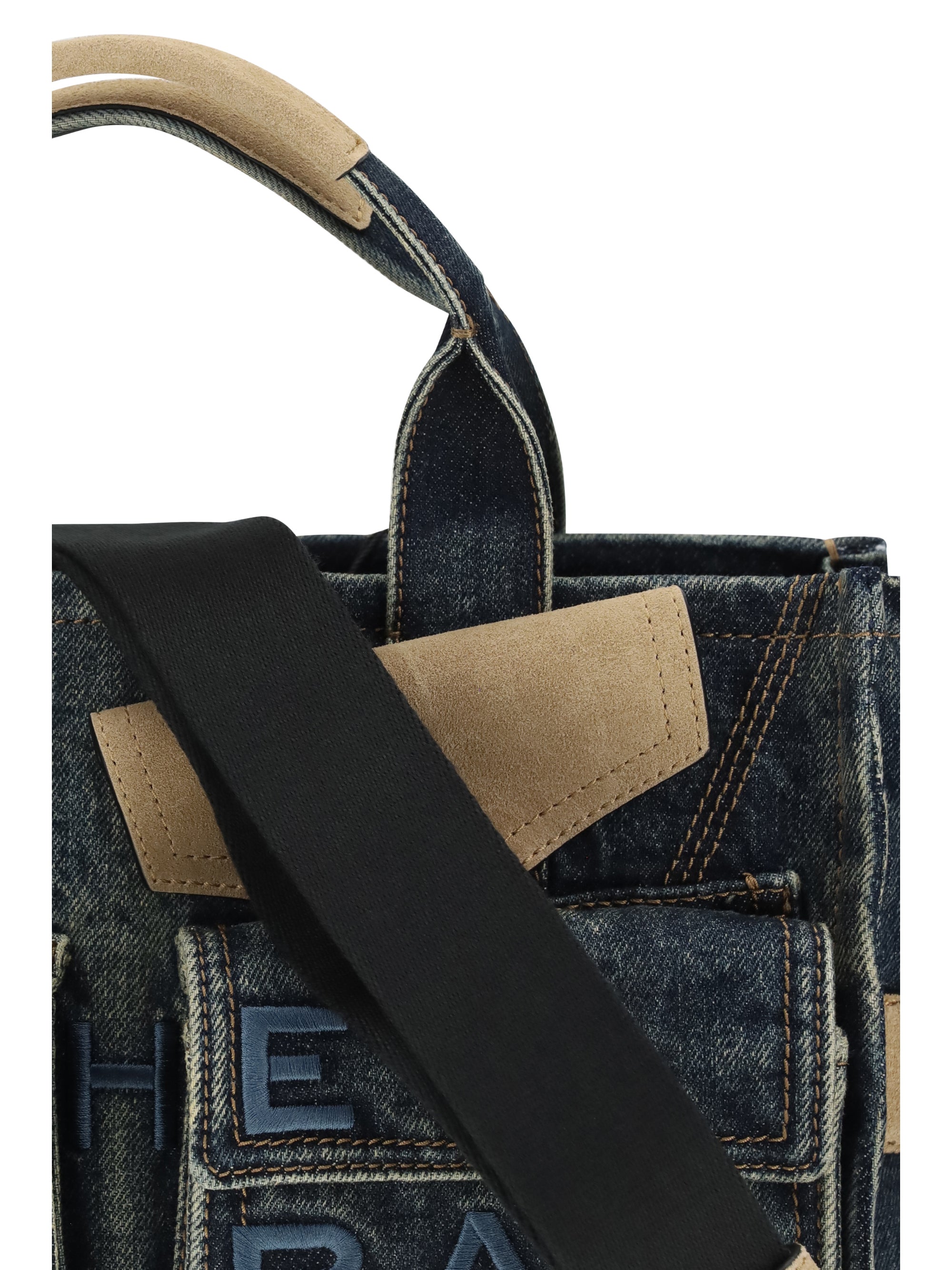 medium cargo denim tote bag