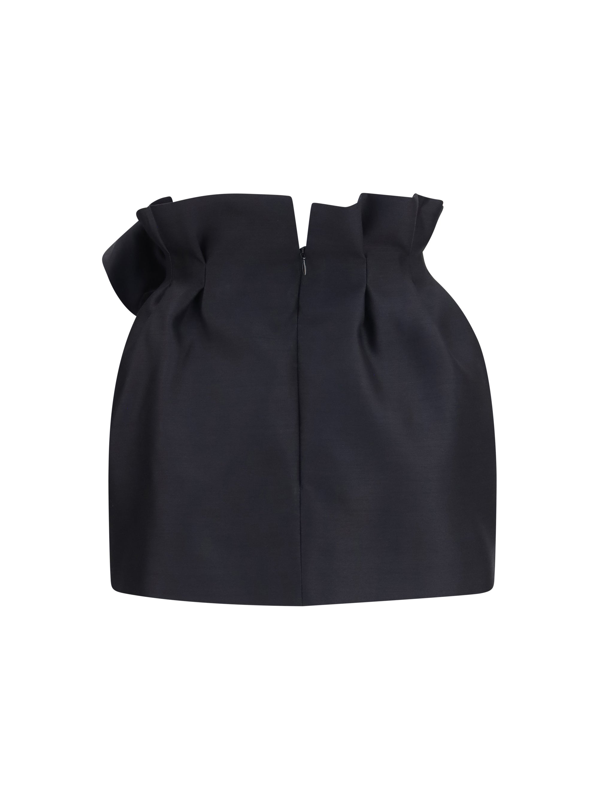 wool and silk mini skirt with floral details