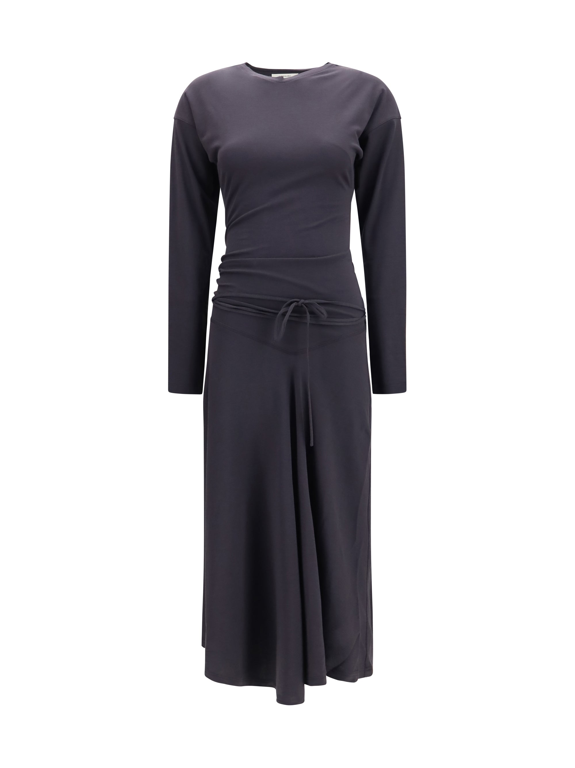draped fitted long dress