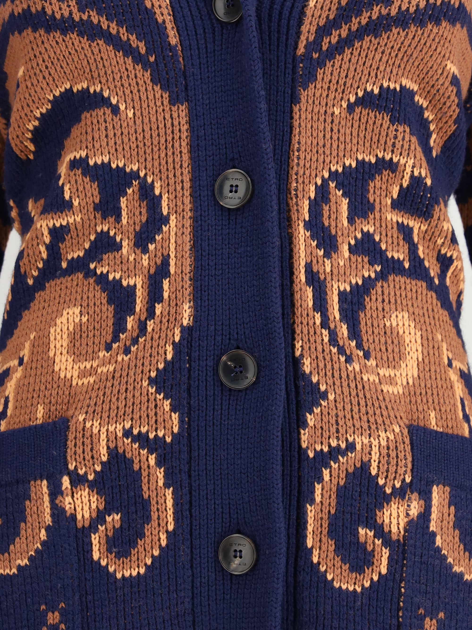 ETRO 40 wool jacquard cardigan
