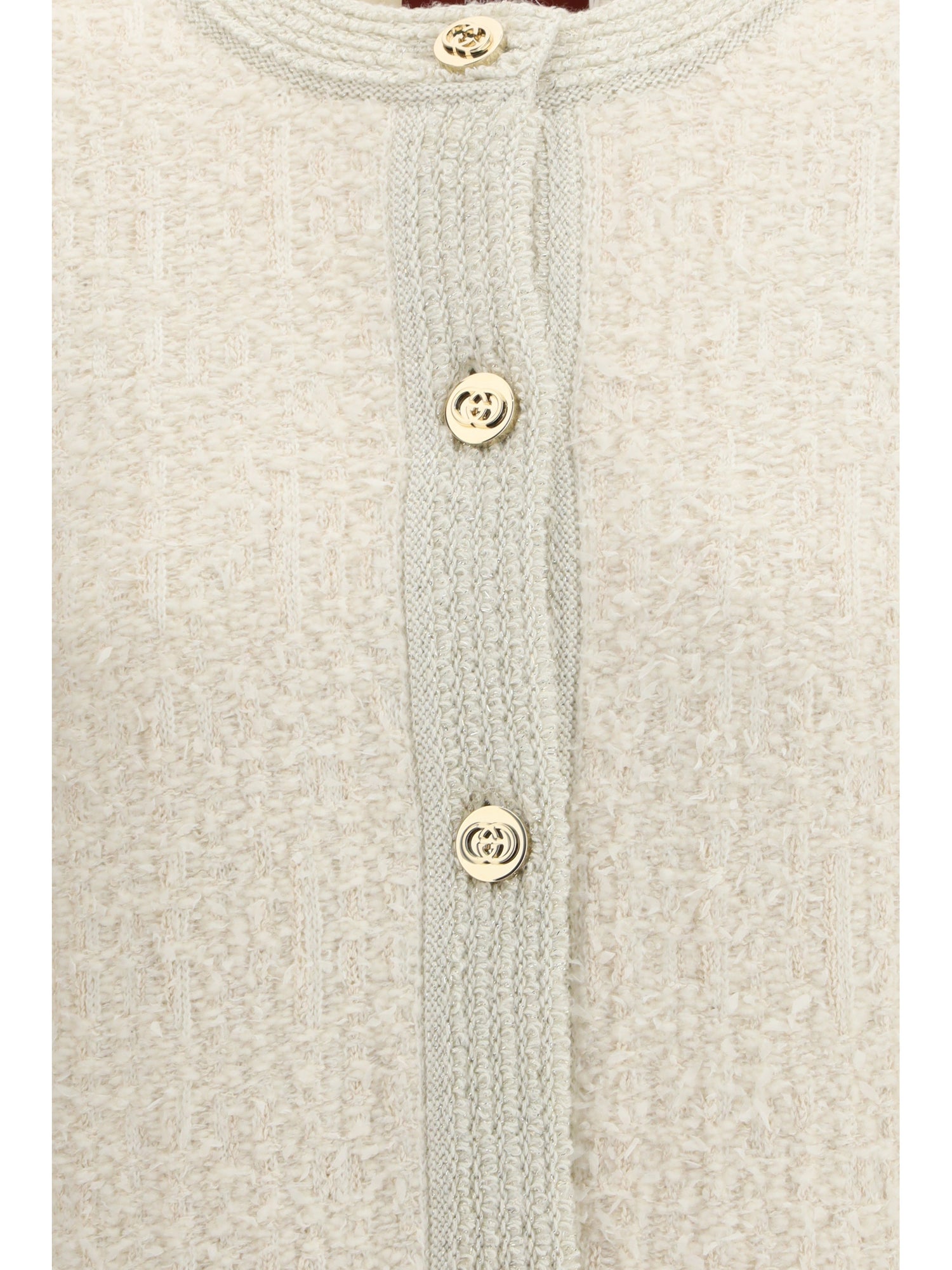 GUCCI S bouclé lamé wool cardigan