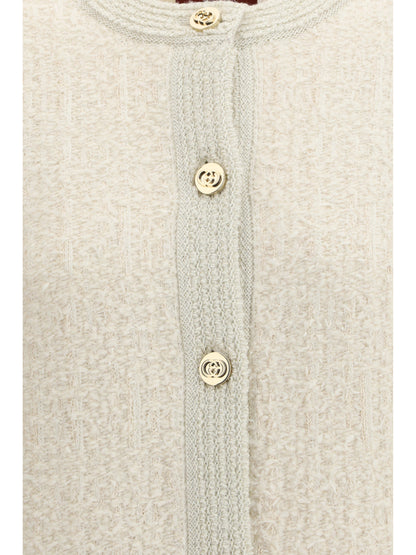 GUCCI S bouclé lamé wool cardigan