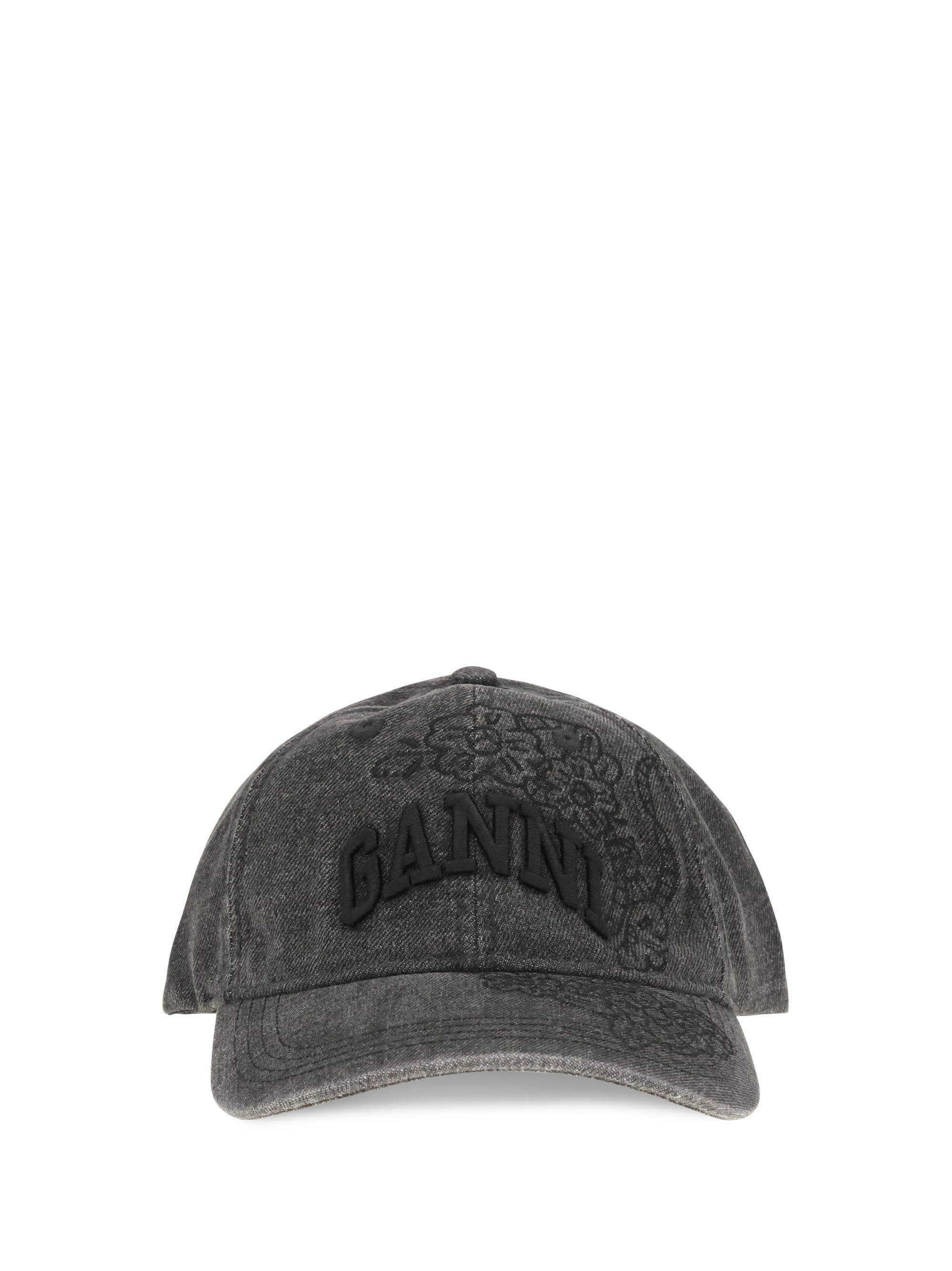 baseball cap in embroidered denim