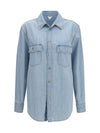 sky bleached oversize denim shirt