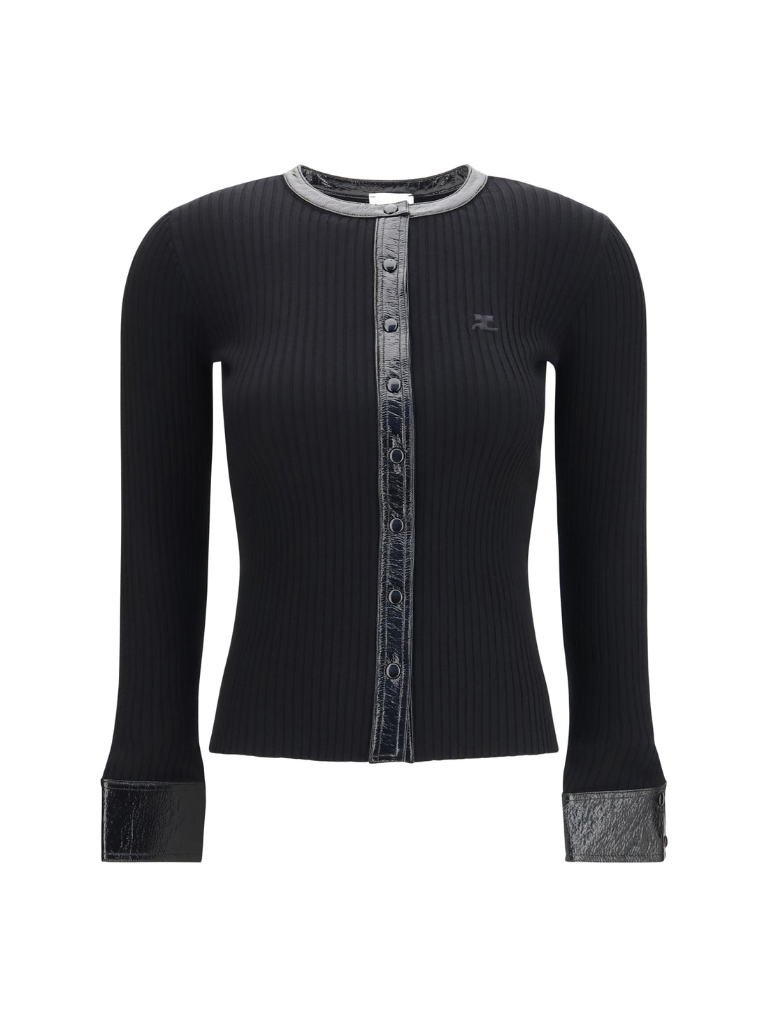 COURRÈGES M vinyl and knit cardigan