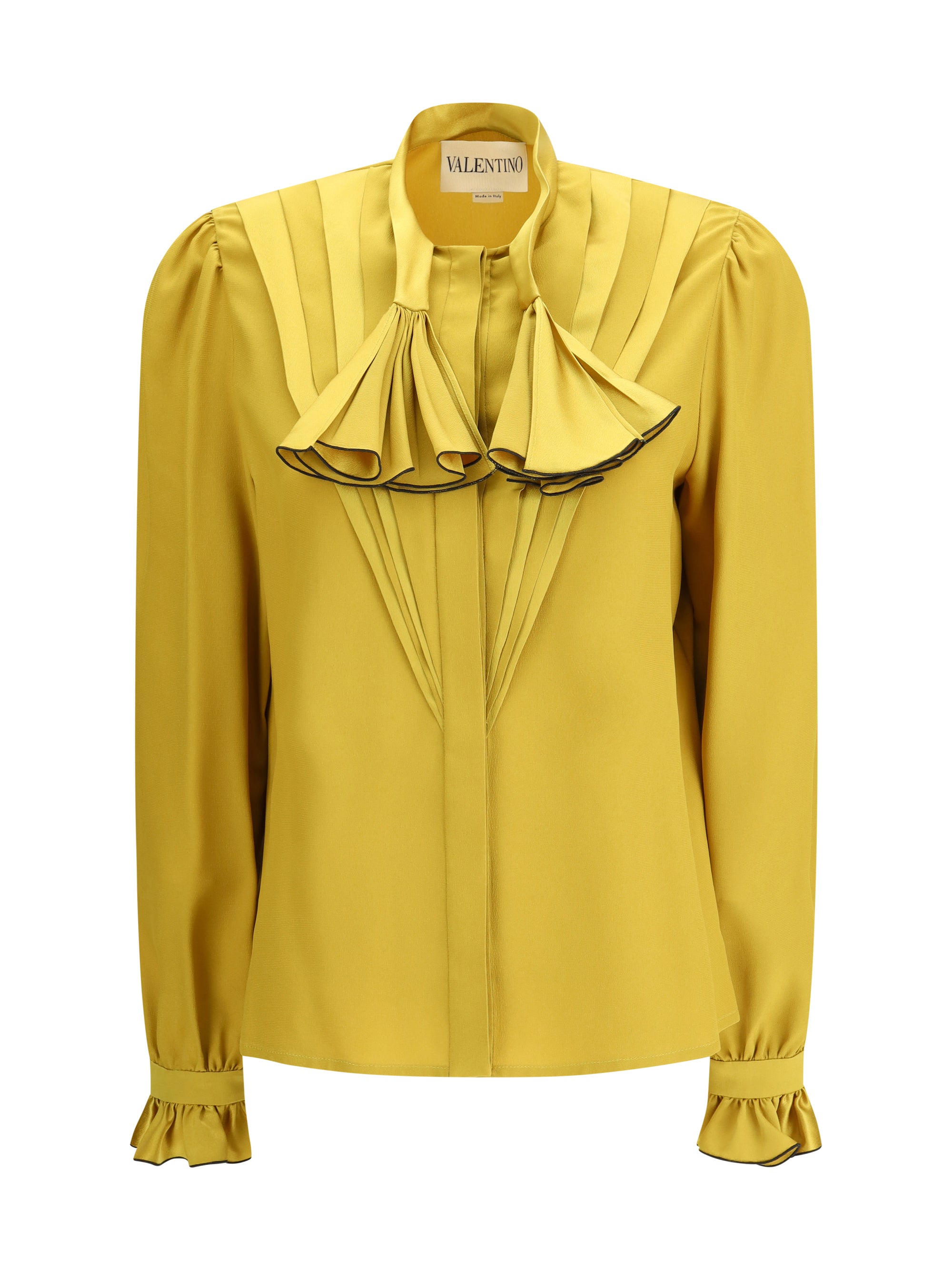 VALENTINO 42 silk ruffle pleated blouse