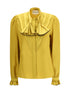 VALENTINO 42 silk ruffle pleated blouse