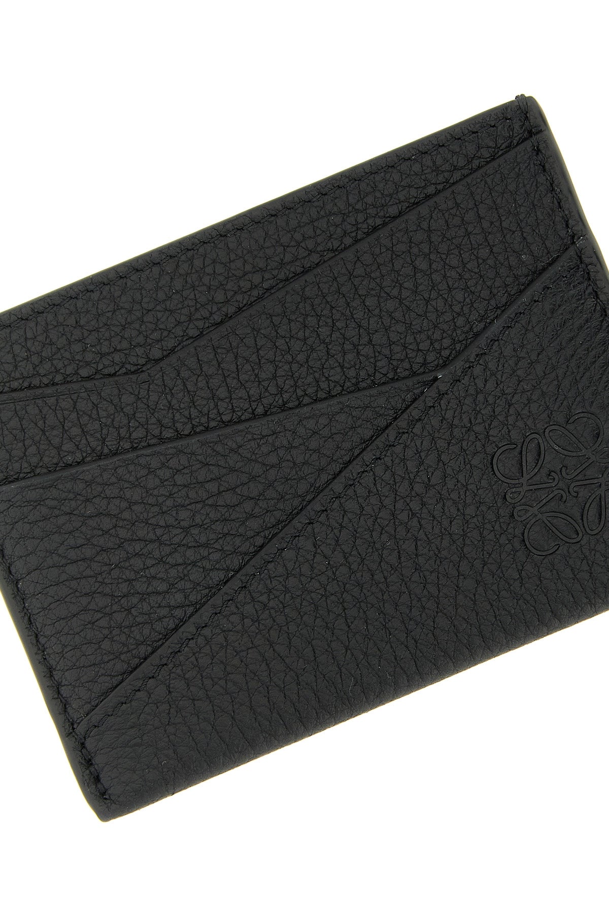 puzzle edge hammered leather card holder
