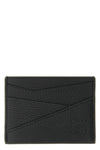 puzzle edge hammered leather card holder