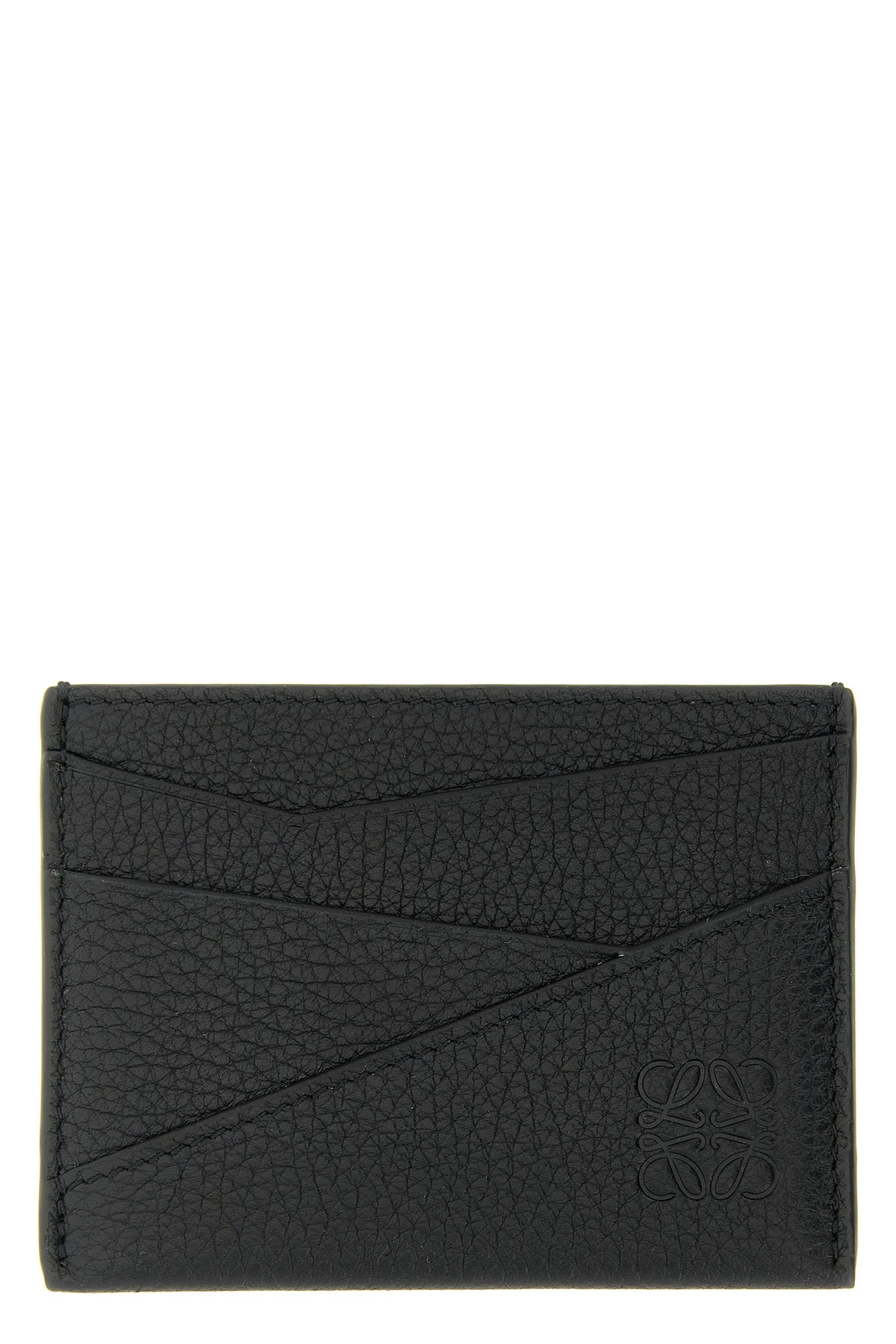 puzzle edge hammered leather card holder