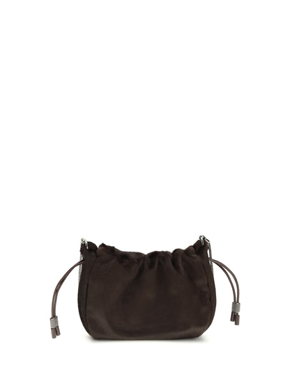 BRUNELLO CUCINELLI OS mellow mini ponyhair shoulder bag with precious chai
