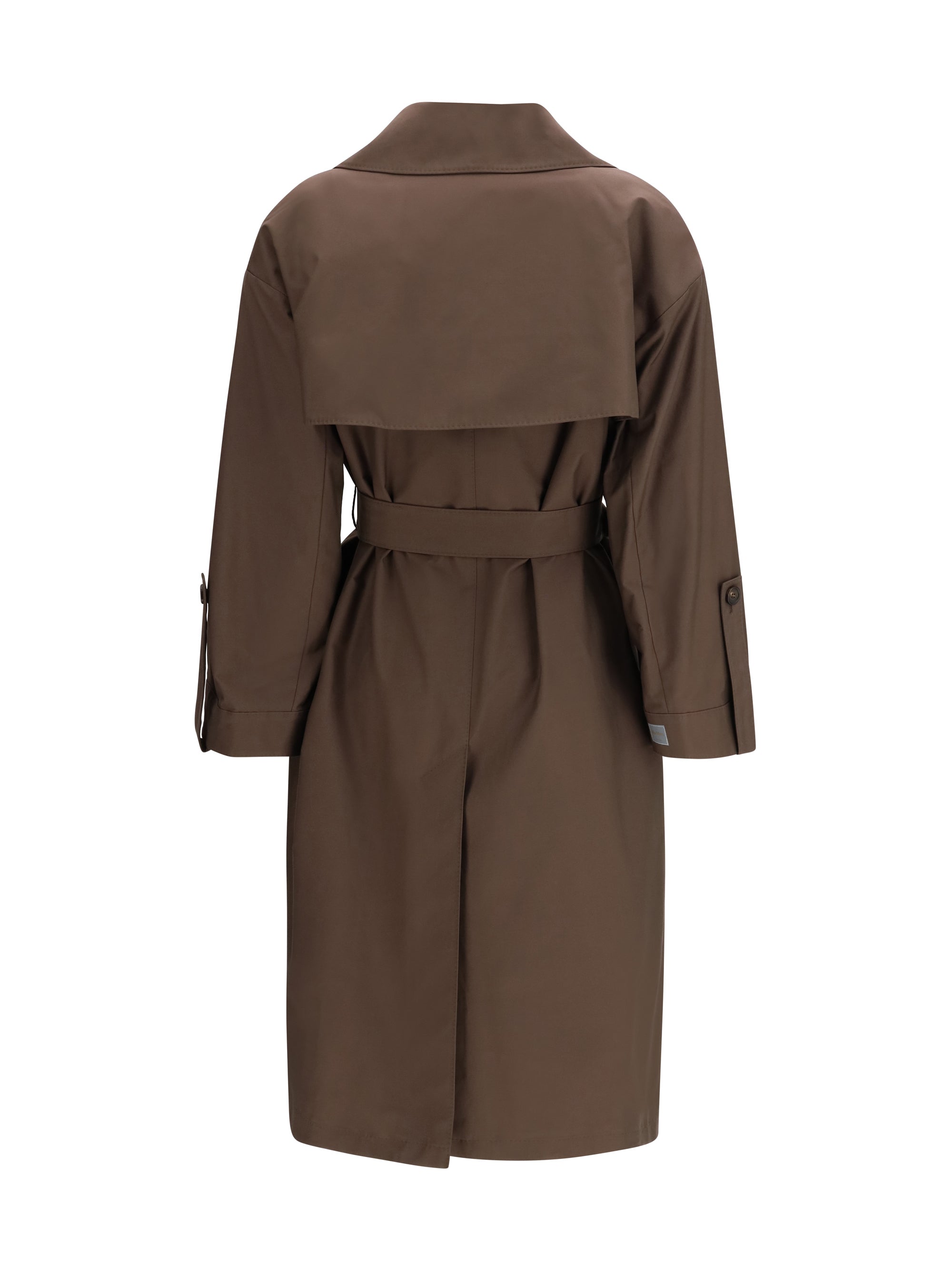 double-breasted cotton-blend trench coat