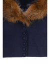 knit and faux fur cardigan