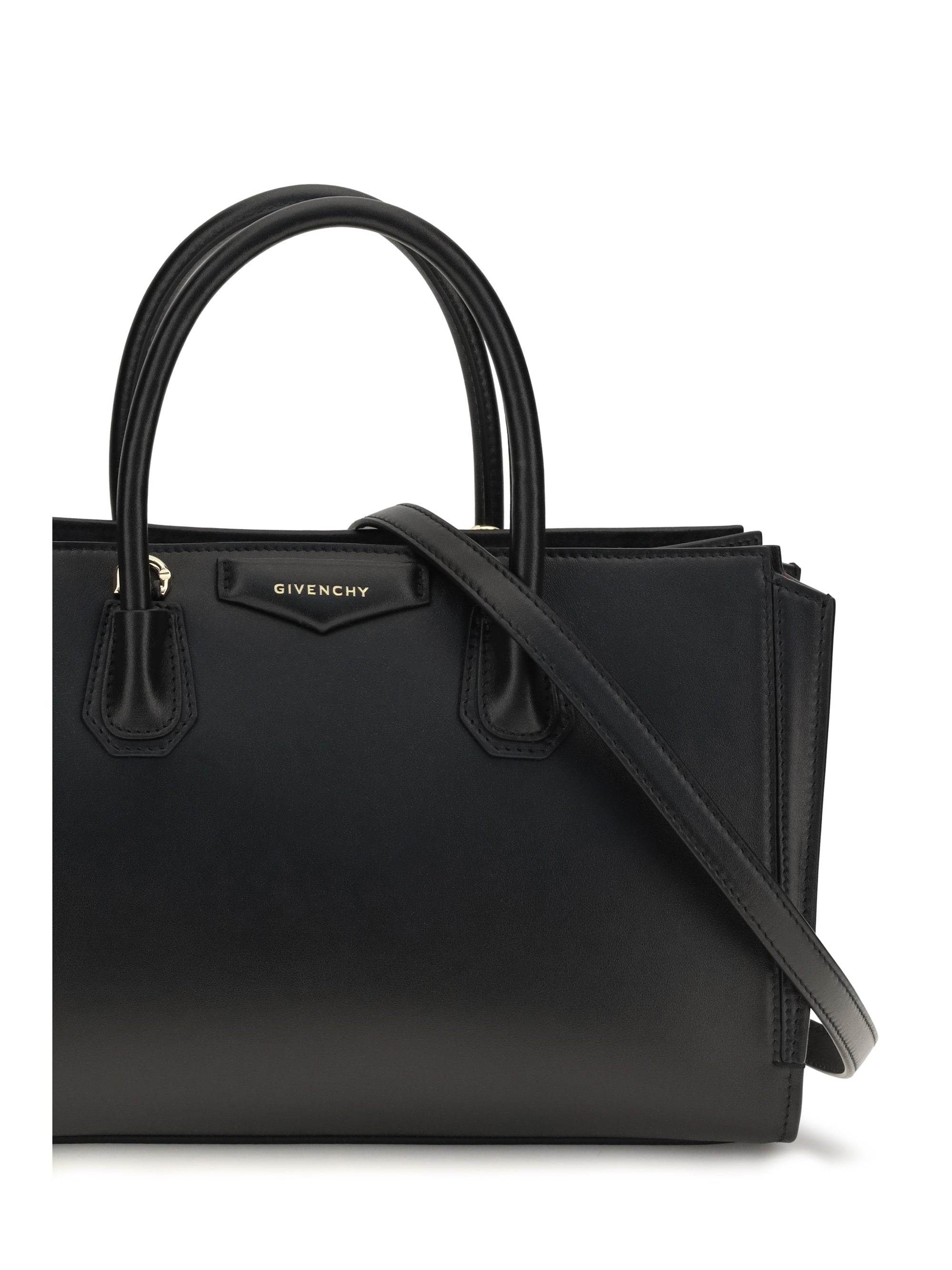 small antigona catchall glossy grained leather handbag
