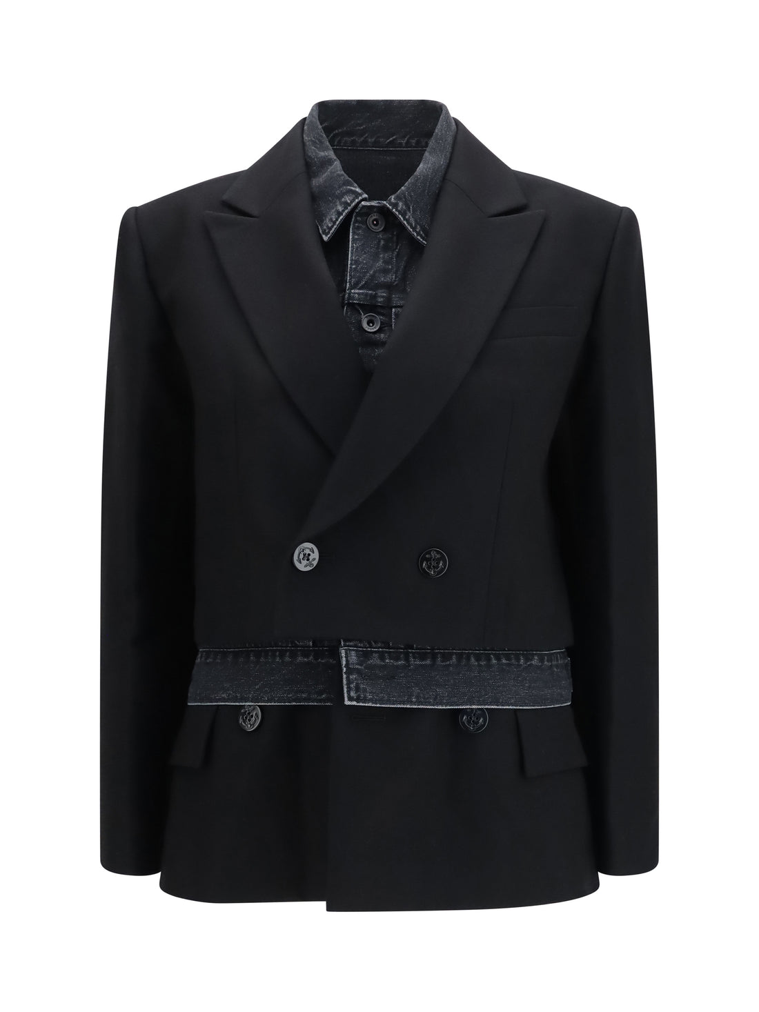SACAI 2 wool flannel and denim jacket