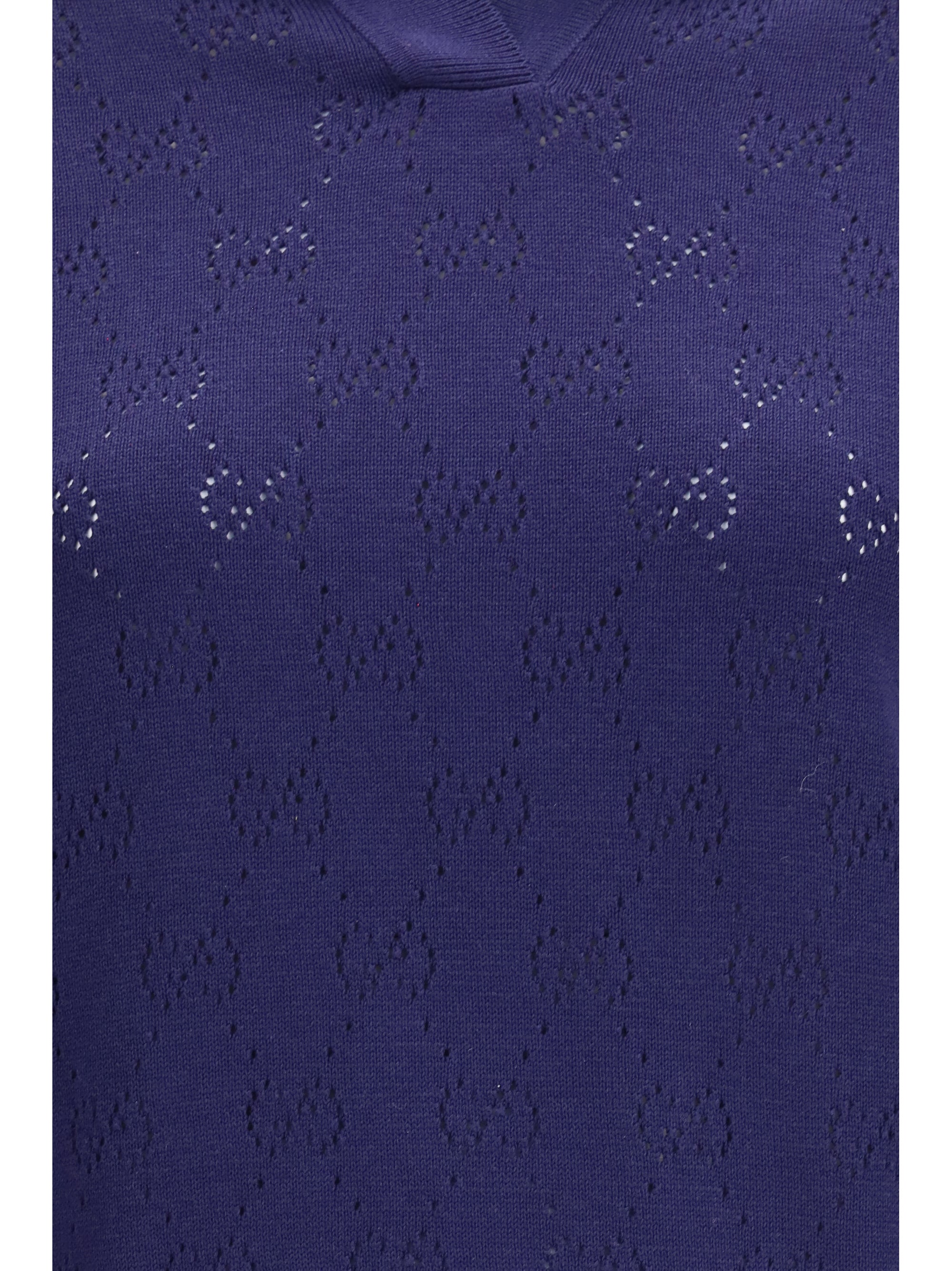 GUCCI M gg pointelle cotton silk polo shirt