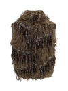 mohair-blend sequin zip cardigan