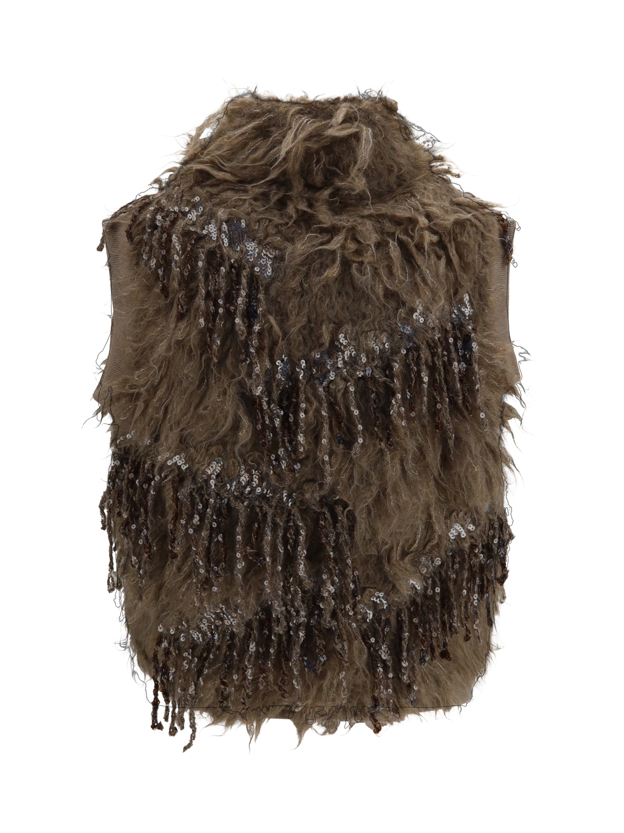 mohair-blend sequin zip cardigan