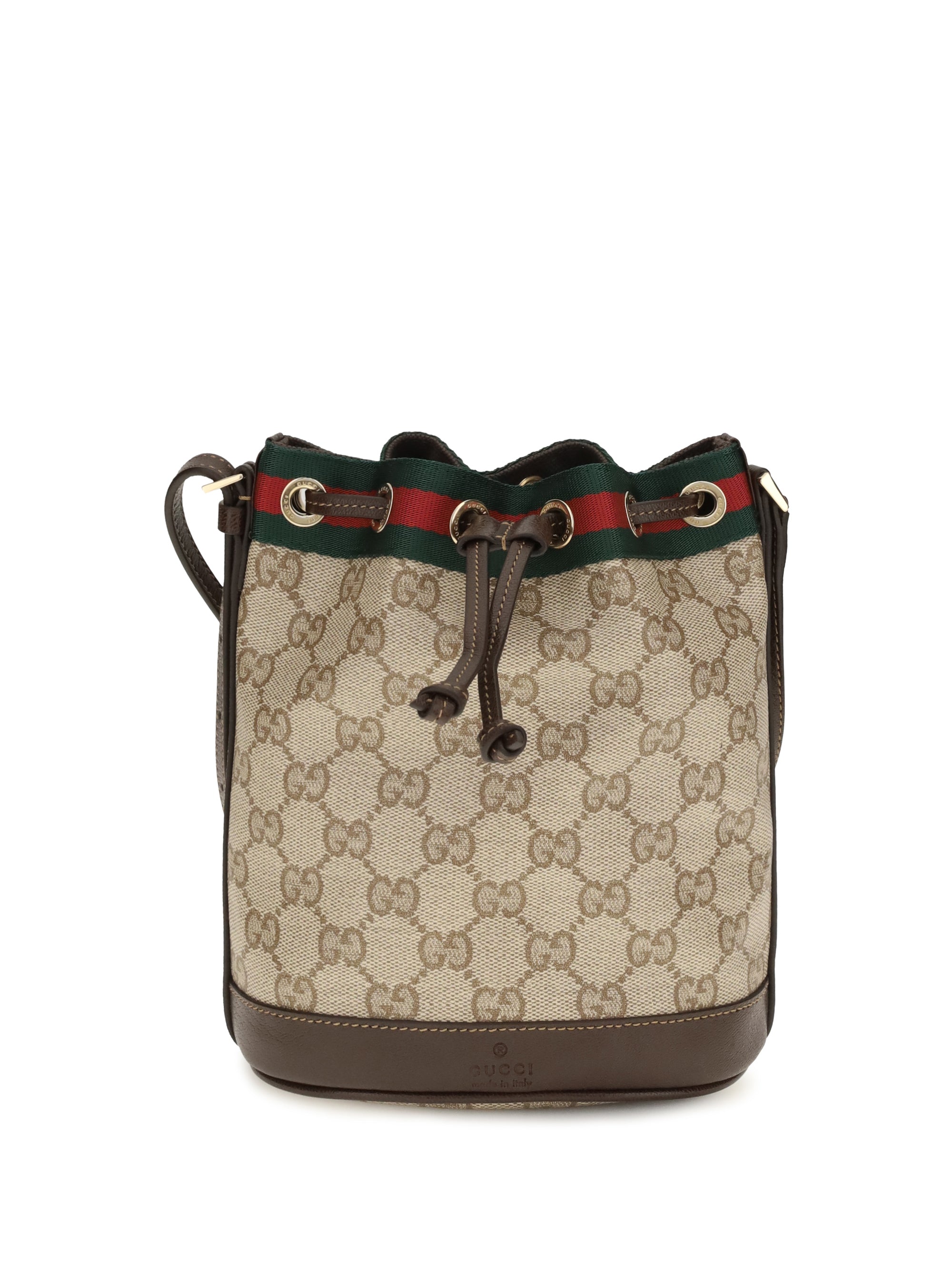 web stripe bucket bag