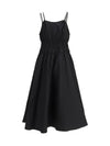 shirred v-neck dress