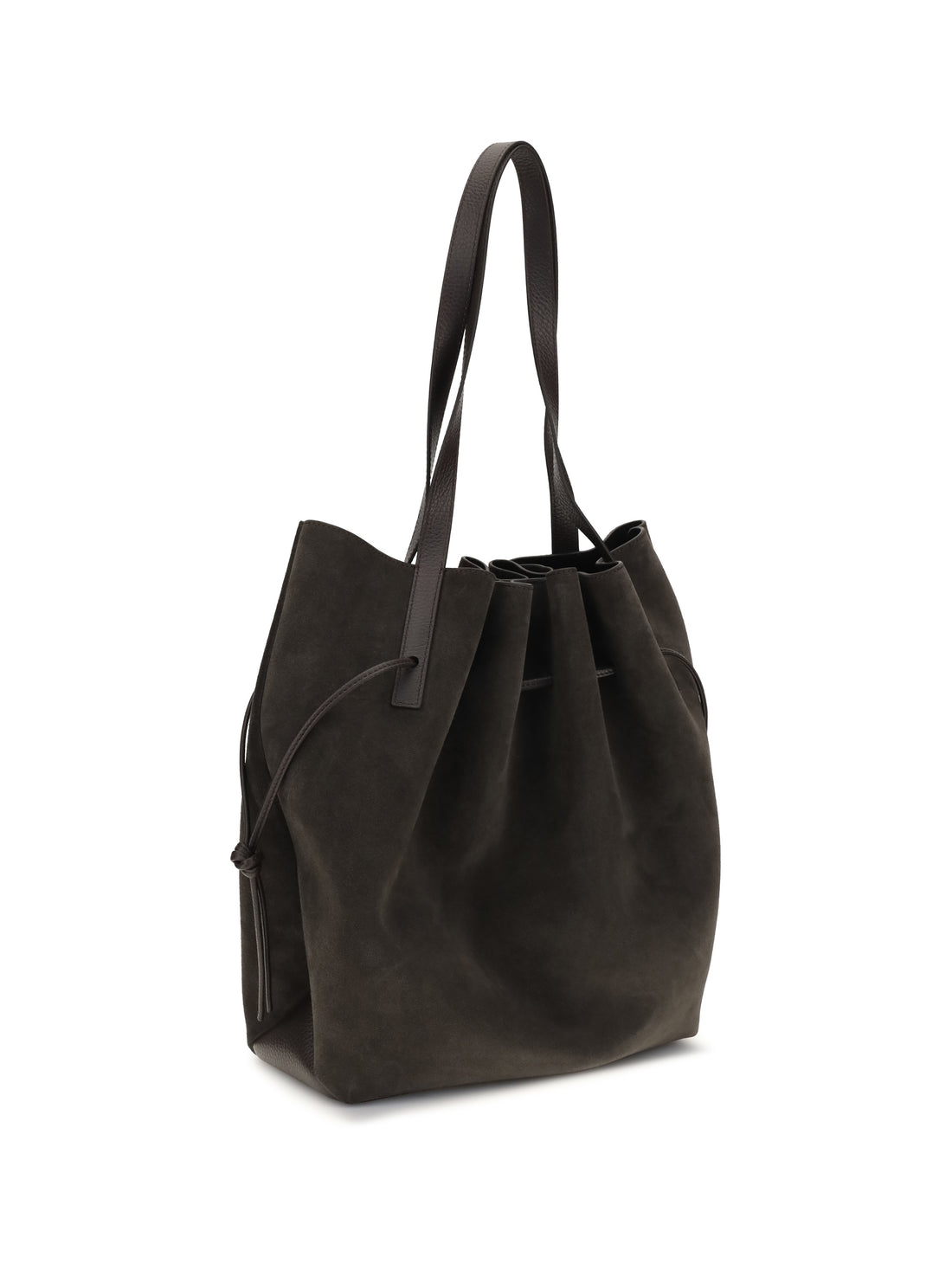 YUZEFI OS scallop suede shoulder bag