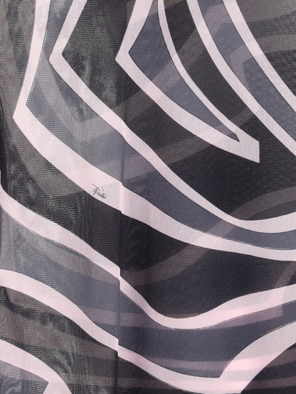 PUCCI 42 tulle top with labyrinth print