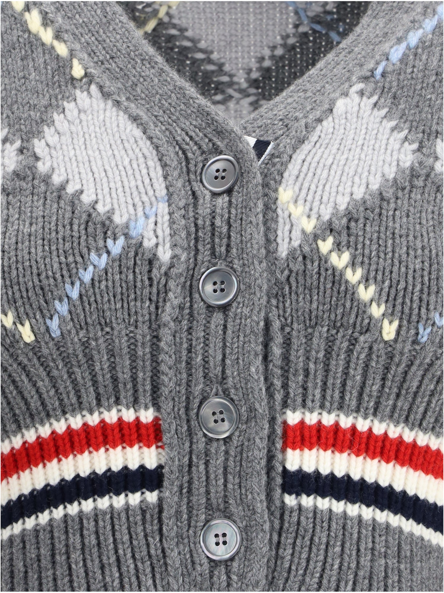 THOM BROWNE 40  argyle v-neck cardigan