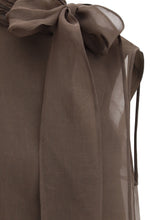 BRUNELLO CUCINELLI L crispy silk top with lavallière