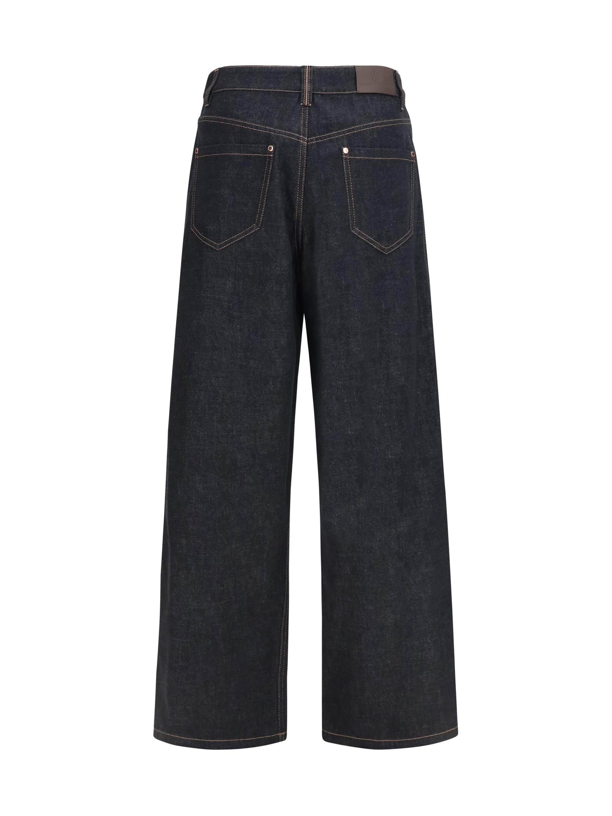 straight-leg denim jeans